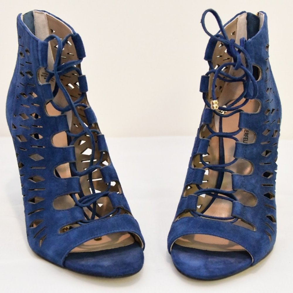 Karl Lagerfeld Paris Berri Suede Laser Cut Booties Size 9